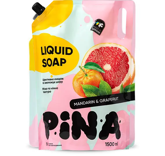 Pina рідке мило дой-пак1500мл Mandarin and grapefruit , шт